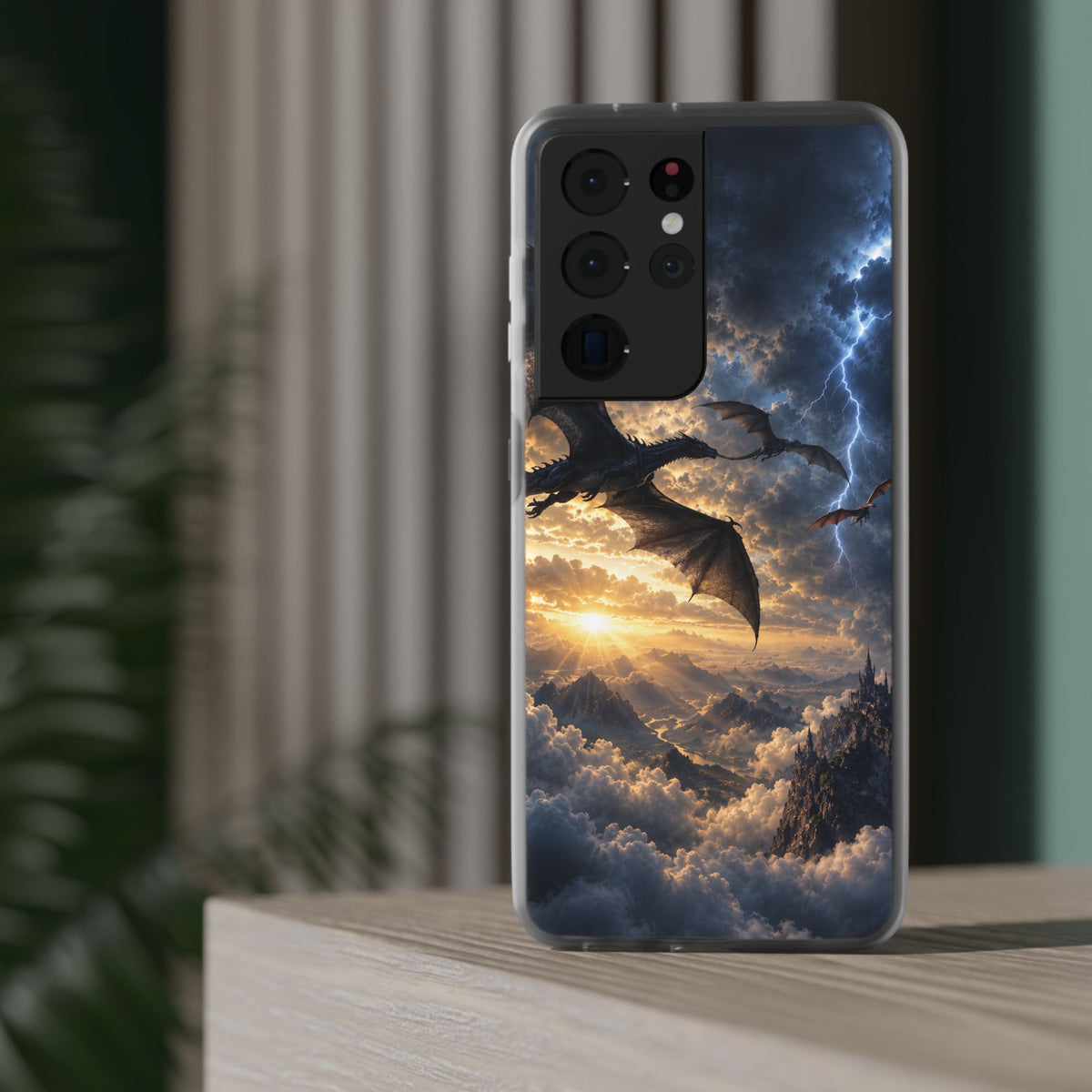 Dragon Storm Phone Case — Fantasy Lightning Sky Flexi Case