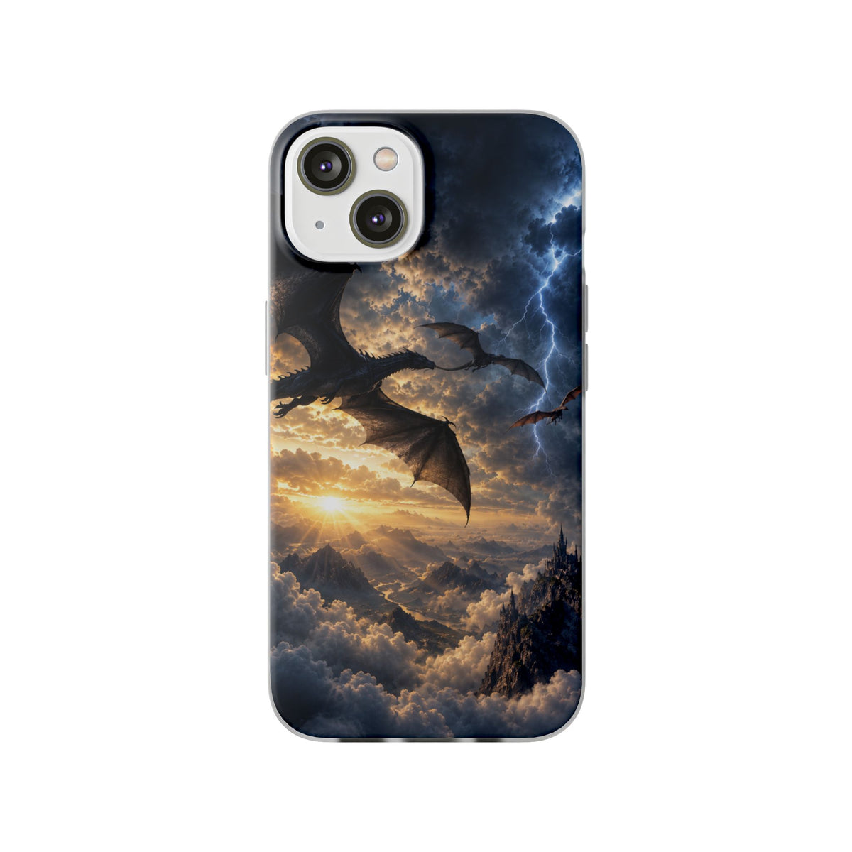 Dragon Storm Phone Case — Fantasy Lightning Sky Flexi Case