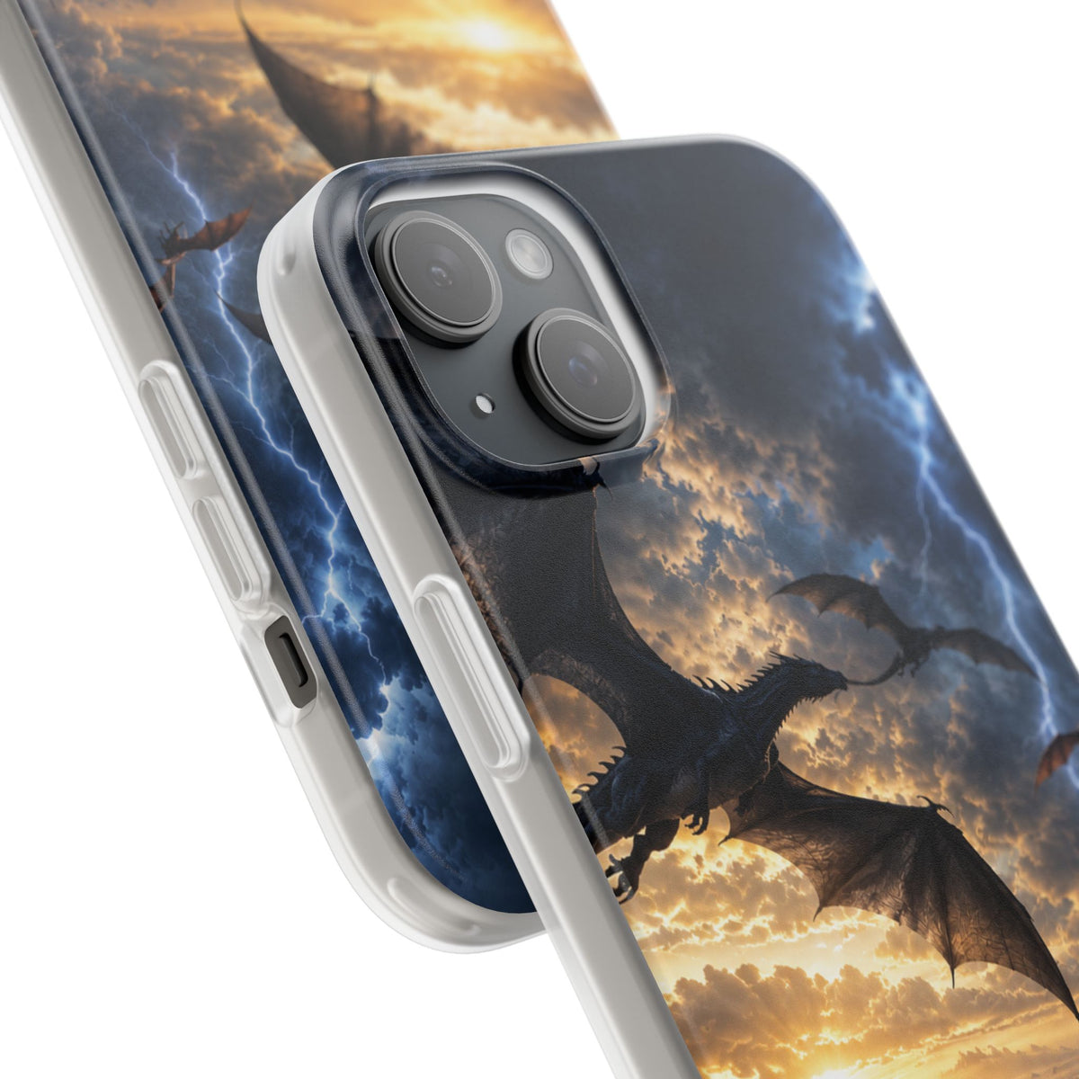 Dragon Storm Phone Case — Fantasy Lightning Sky Flexi Case