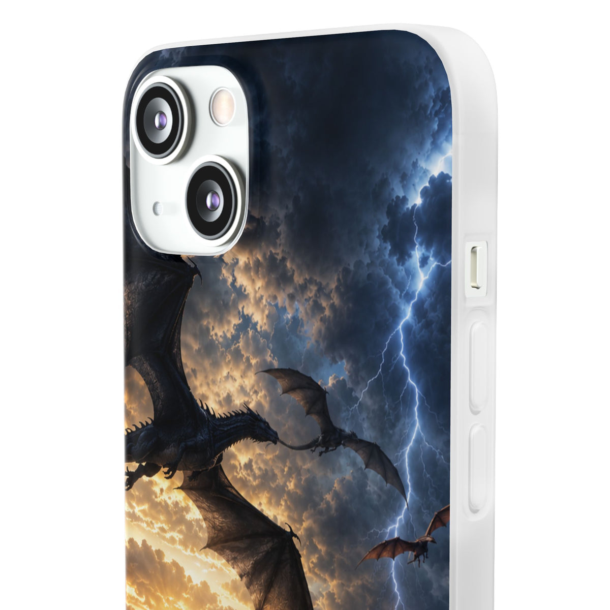 Dragon Storm Phone Case — Fantasy Lightning Sky Flexi Case