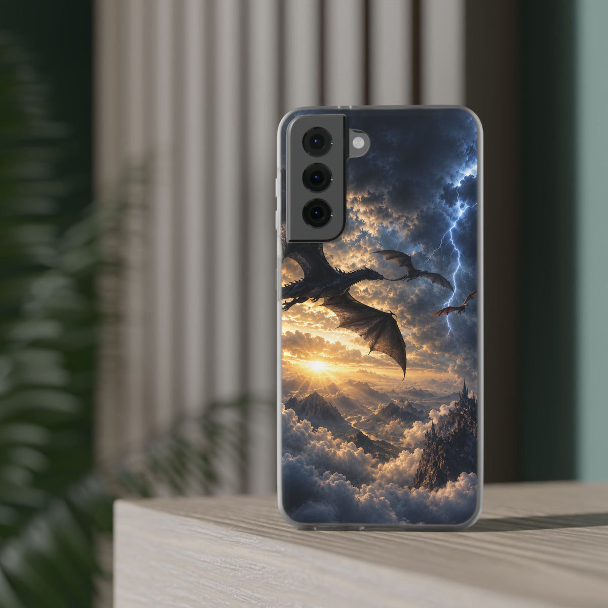 Dragon Storm Phone Case — Fantasy Lightning Sky Flexi Case