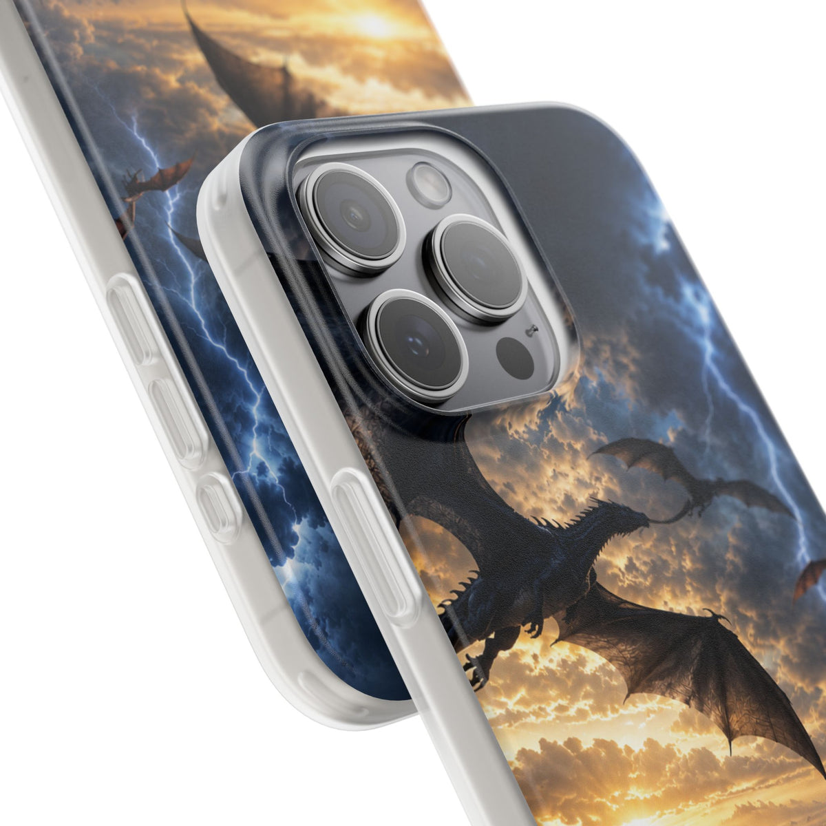 Dragon Storm Phone Case — Fantasy Lightning Sky Flexi Case