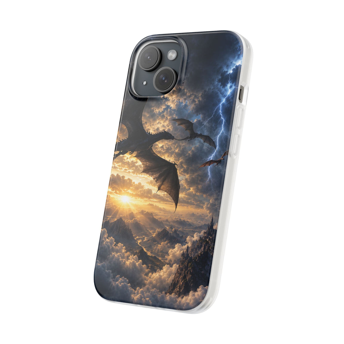 Dragon Storm Phone Case — Fantasy Lightning Sky Flexi Case