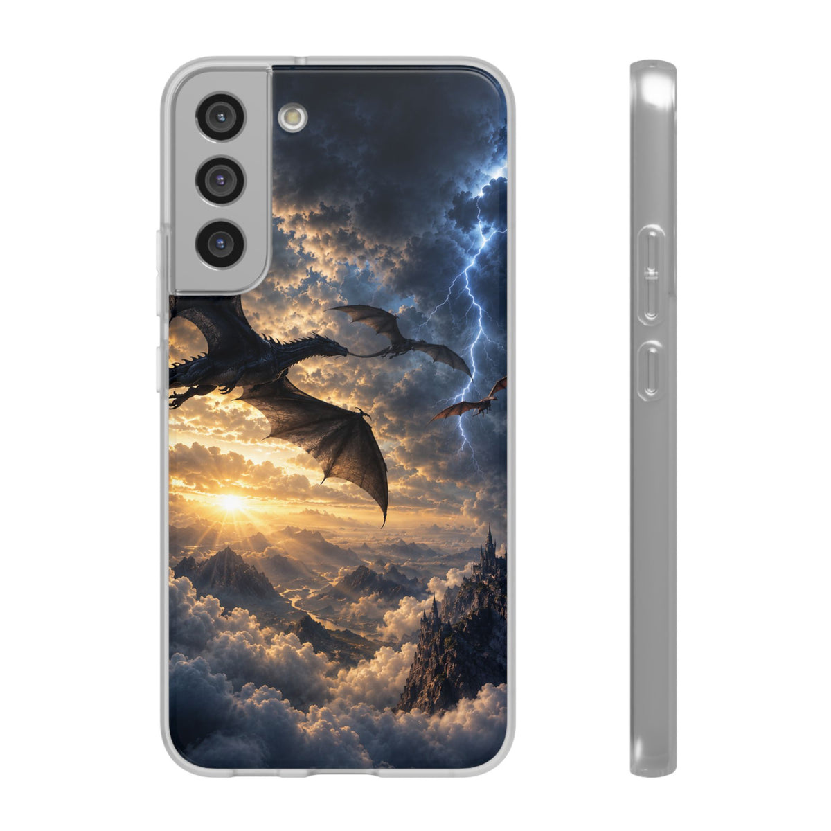 Dragon Storm Phone Case — Fantasy Lightning Sky Flexi Case