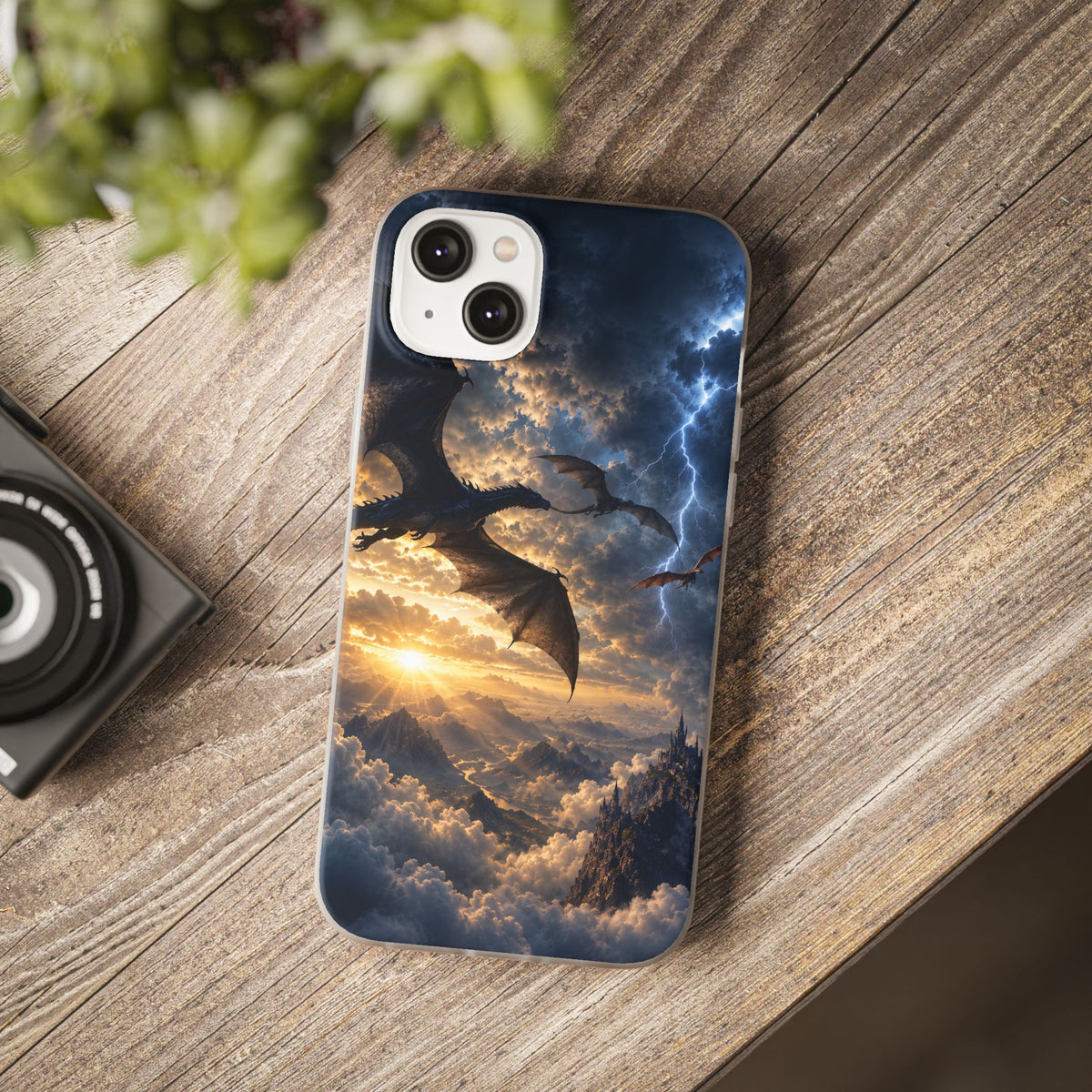 Dragon Storm Phone Case — Fantasy Lightning Sky Flexi Case