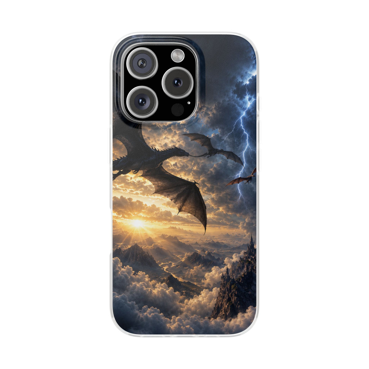 Dragon Storm Phone Case — Fantasy Lightning Sky Flexi Case