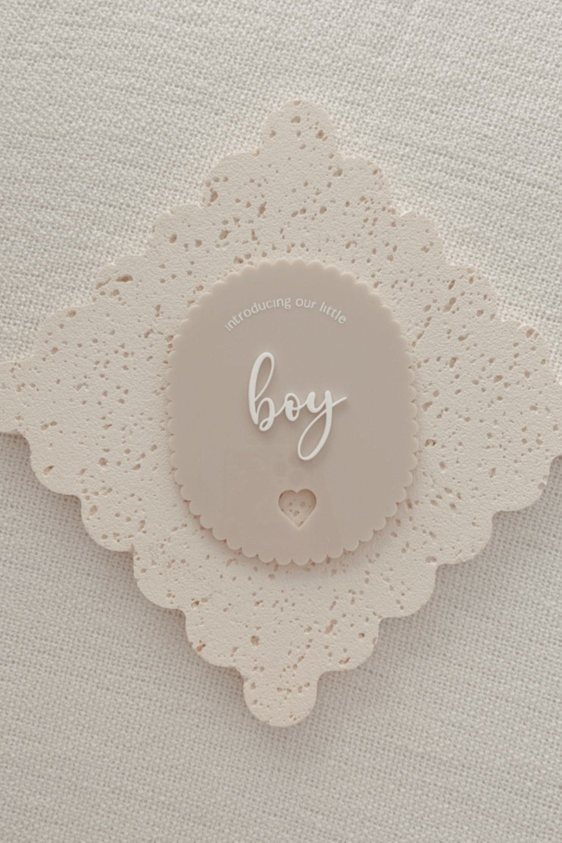 Baby Boy Birth Announcement Disc in acrylic