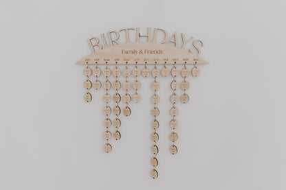 Birthday Calendar Wall Hanging - Pine Arch Cutout