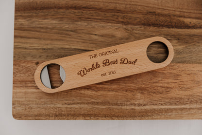 World's Best Dad engraved personalised bottle opener