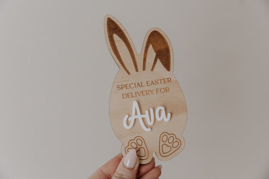 Special Easter Delivery personalised Plaque - Bunny Ears