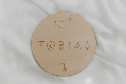 Celestial Zodiac Custom Name Plaque