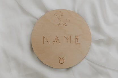 Celestial Zodiac Custom Name Plaque