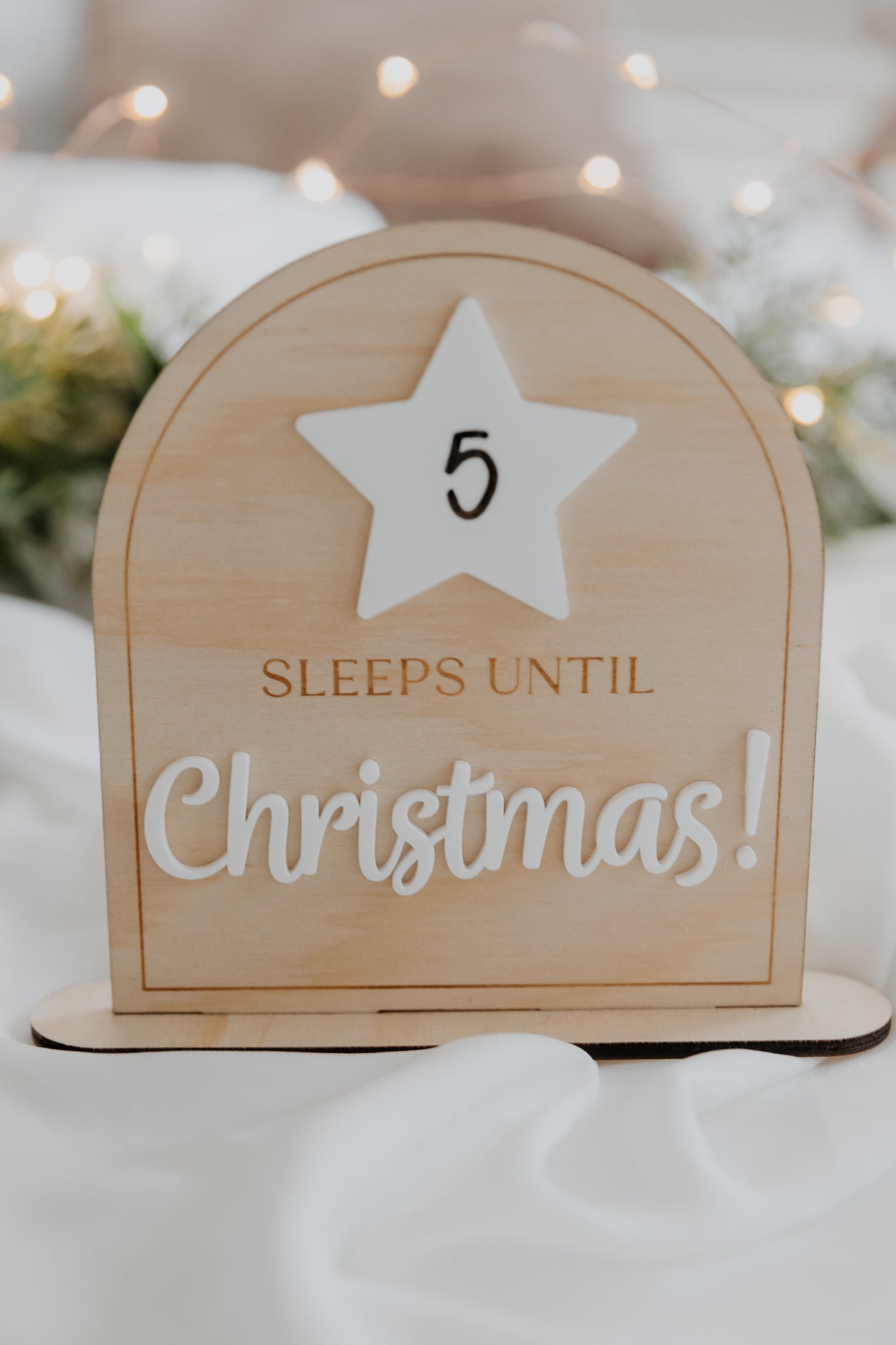 Sleeps Until Christmas standing sign