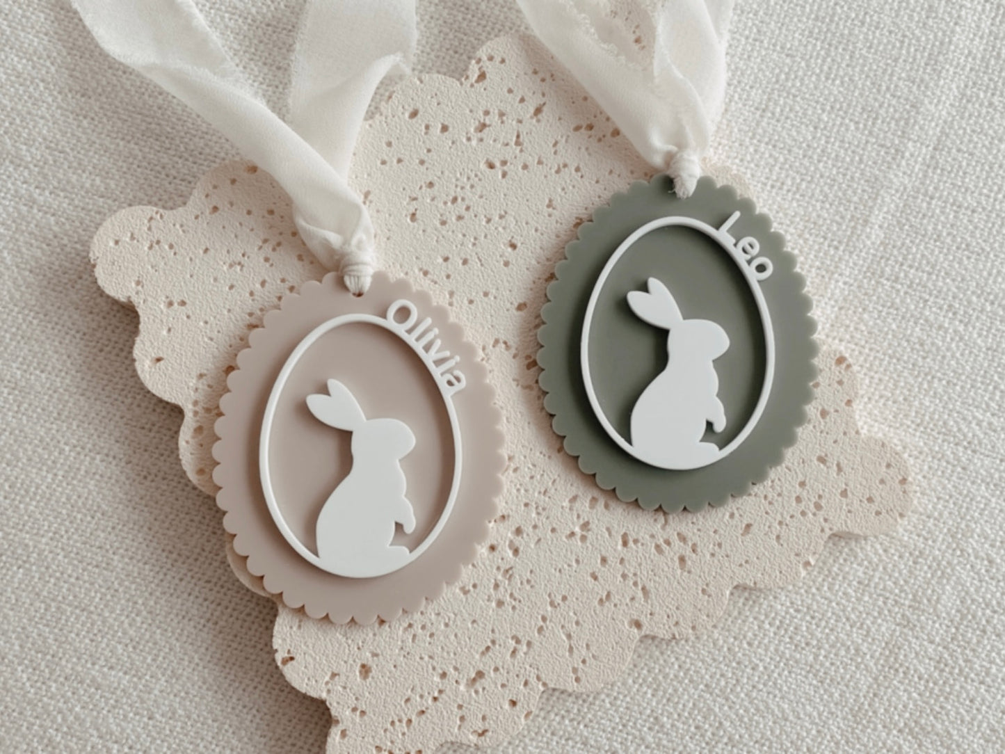 Easter Basket Tags Acrylic scalloped edge