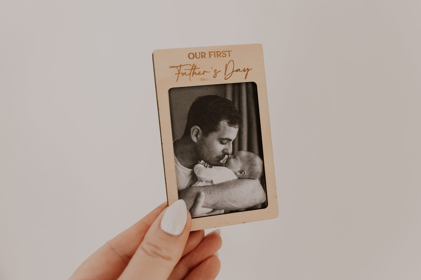 Our First Father's Day photo fridge magnets