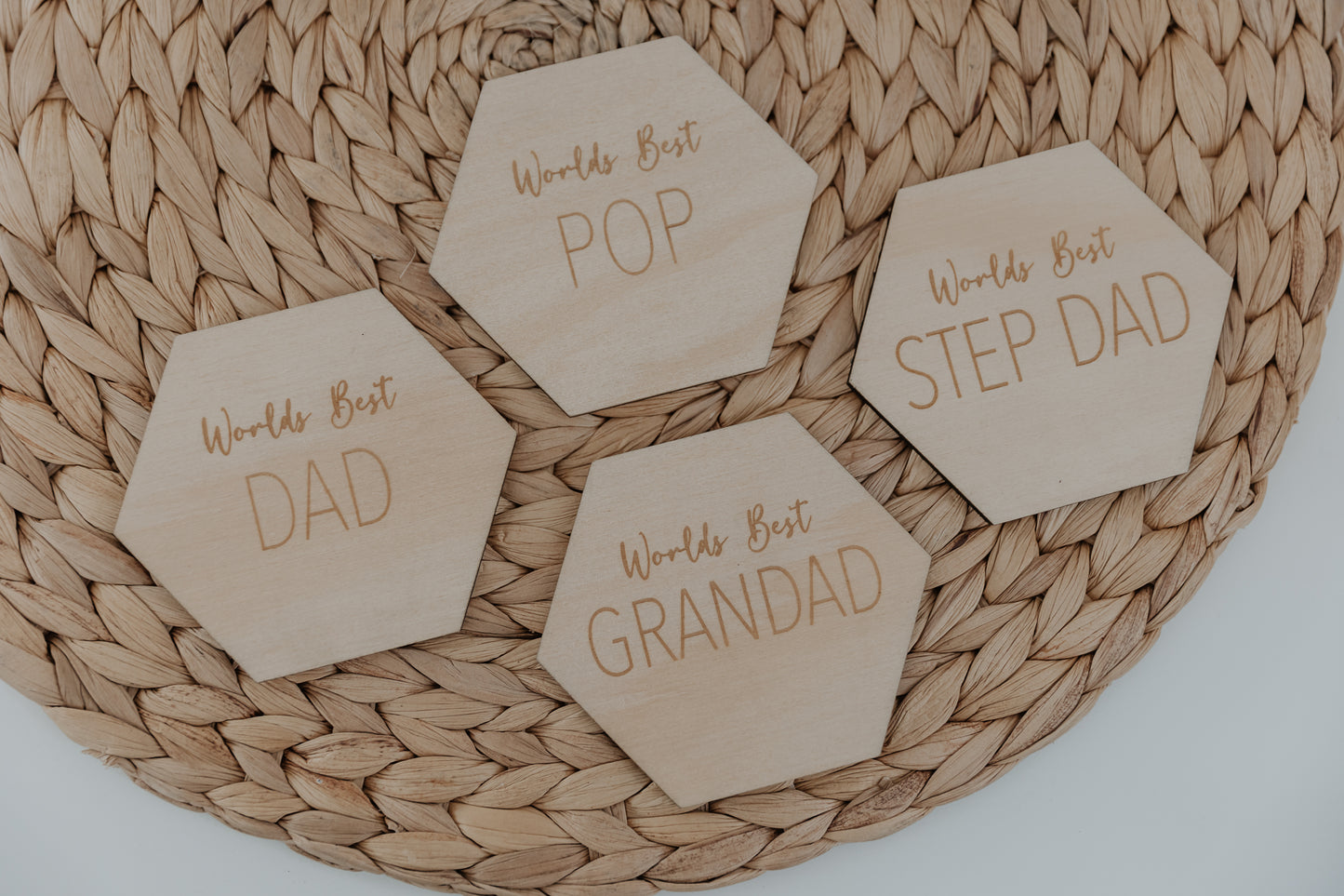 Father's Day Wooden Coasters - Multiple Designs