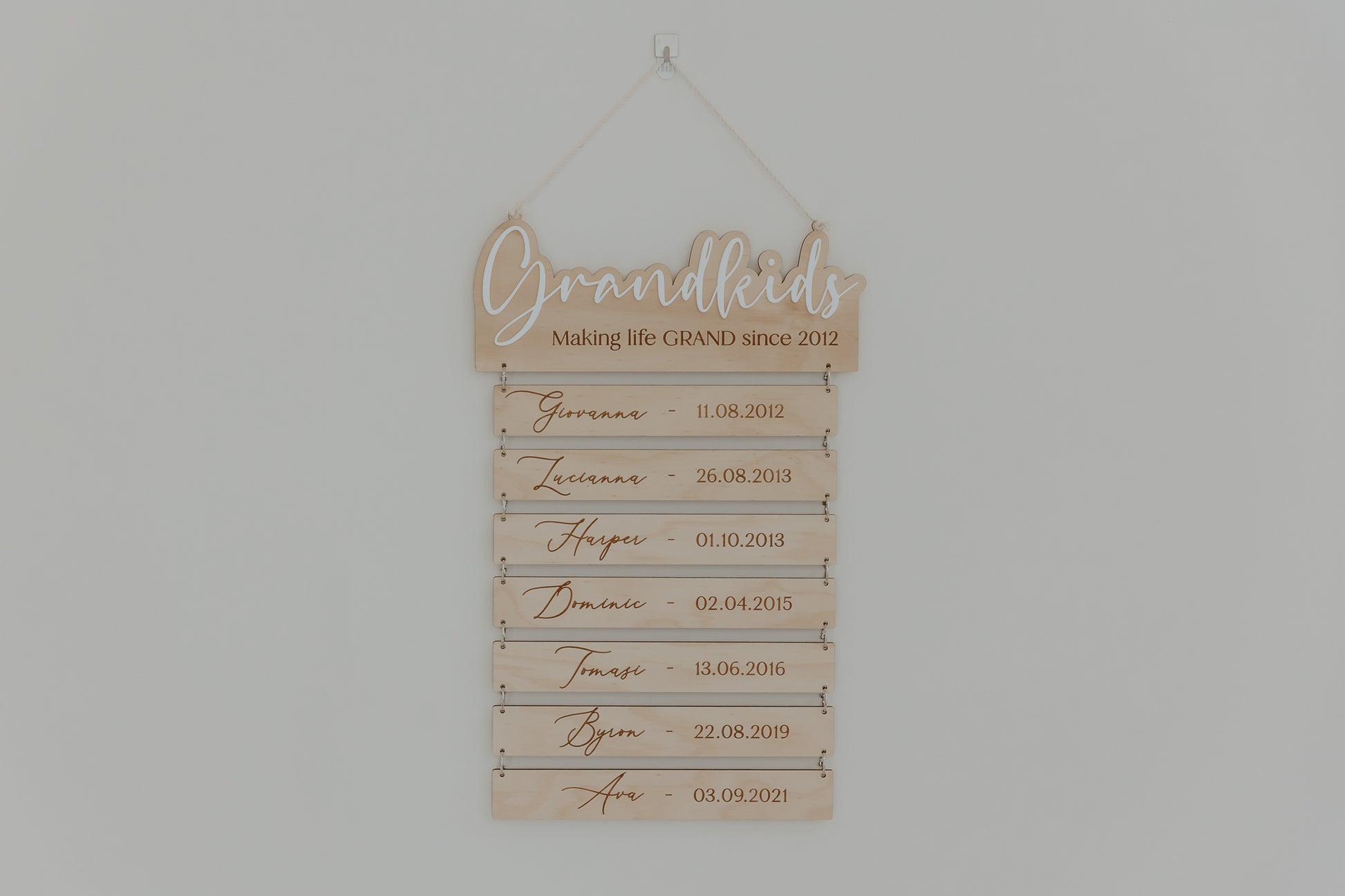 Wooden engraved grandkids Sign