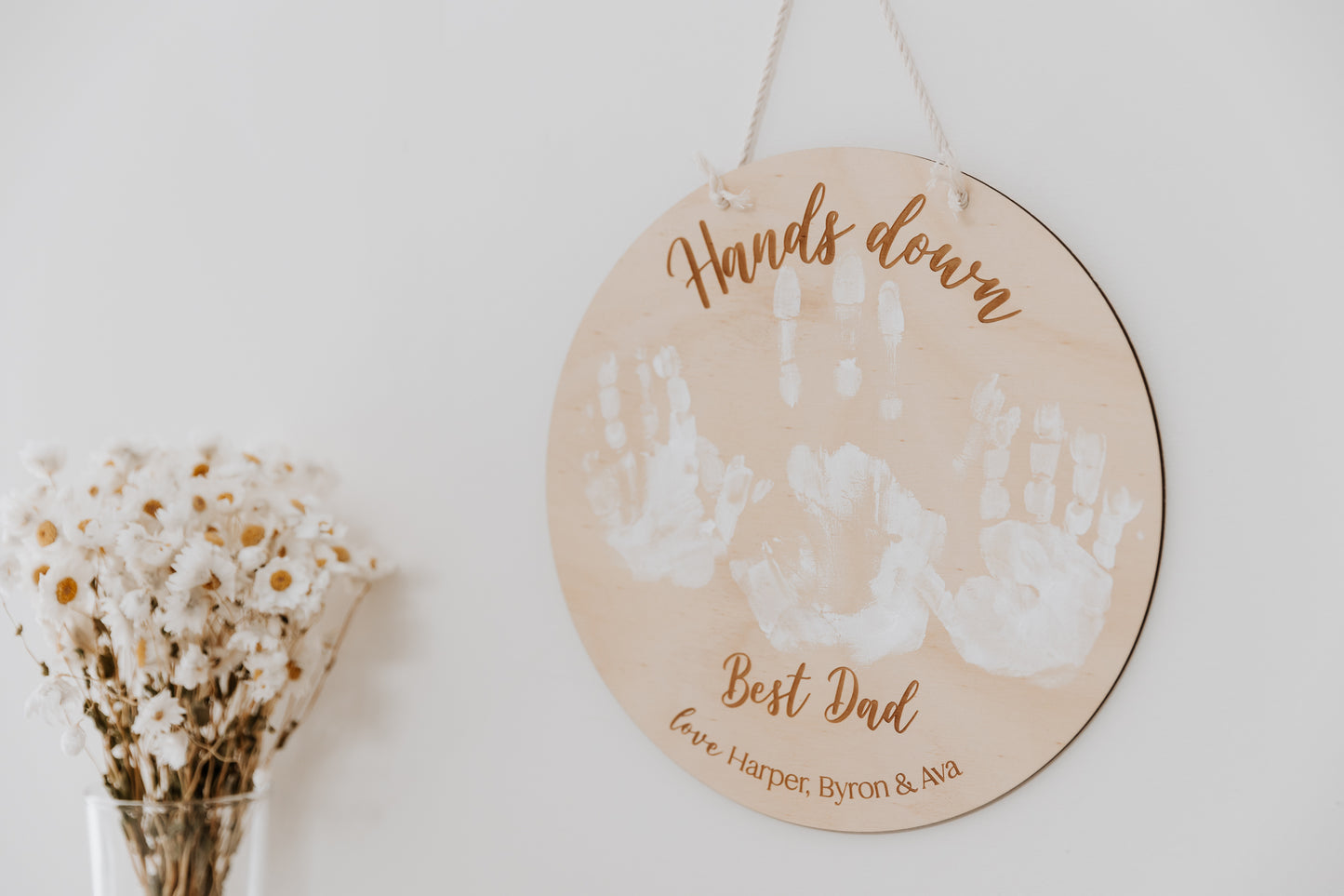 Hands Down Best Dad handprints sign, gift for dad from kids