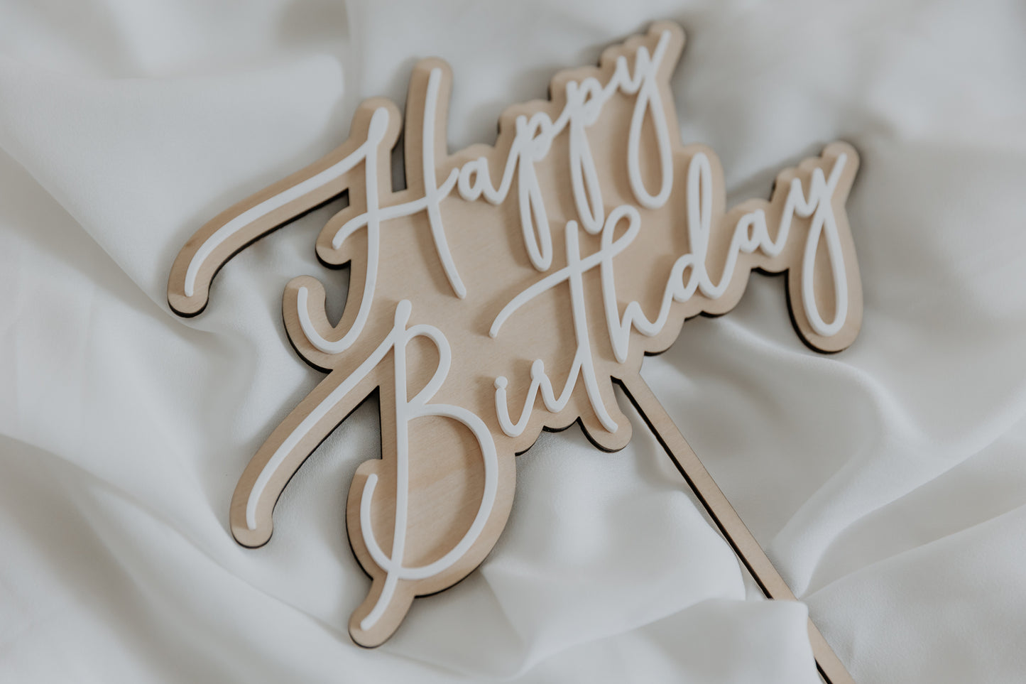 Happy Birthday Double Layer Cake Topper