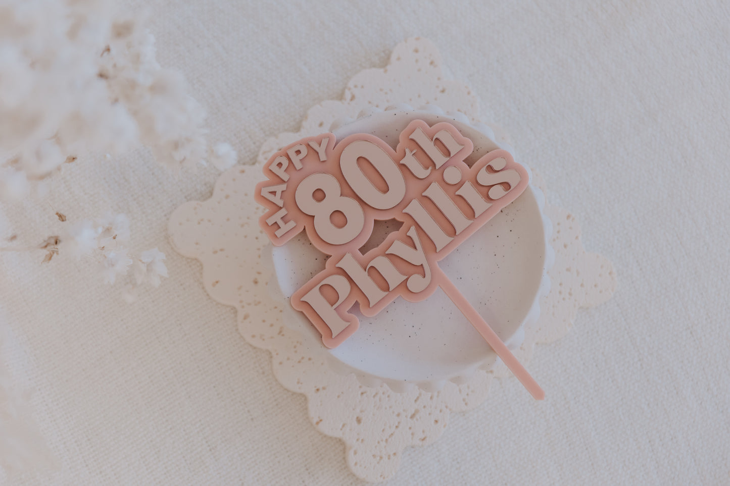 80th birthday cake topper personalised acrylic