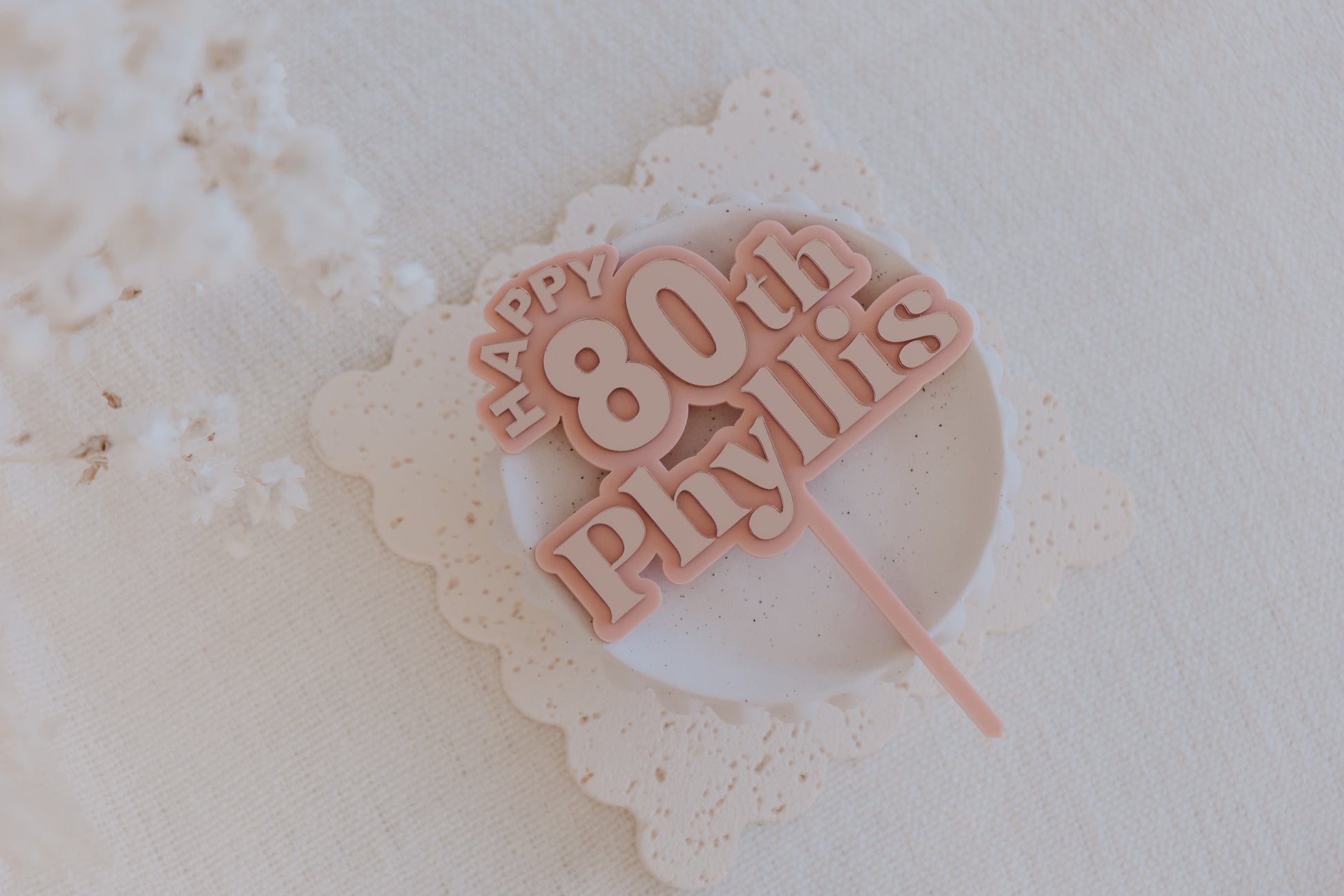 80th birthday cake topper personalised acrylic