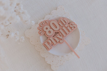 80th birthday cake topper personalised acrylic