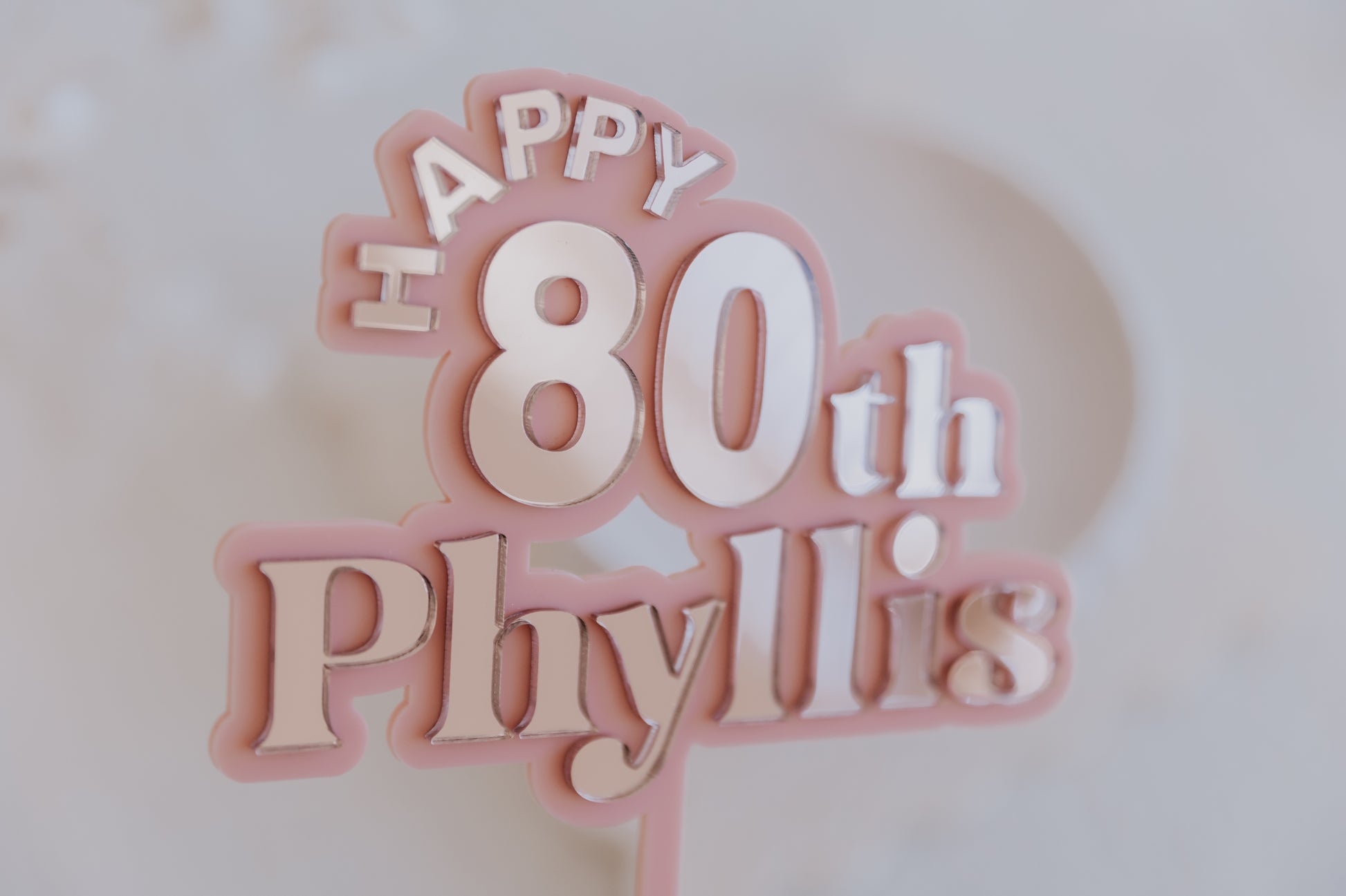 80th birthday cake topper personalised acrylic
