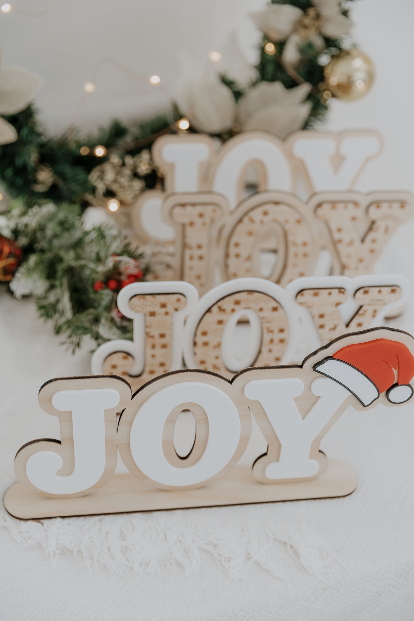 Joy Christmas standing sign