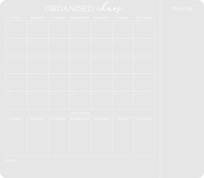 Organised Chaos Monthly Fridge Calendar
