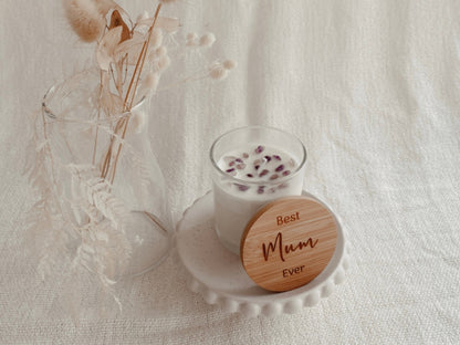 Mother's Day Glass Jar Crystal Candle - Mum better than Dad