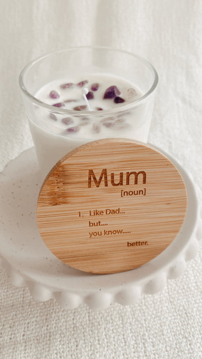 Mother's Day Glass Jar Crystal Candle - Mum Definition