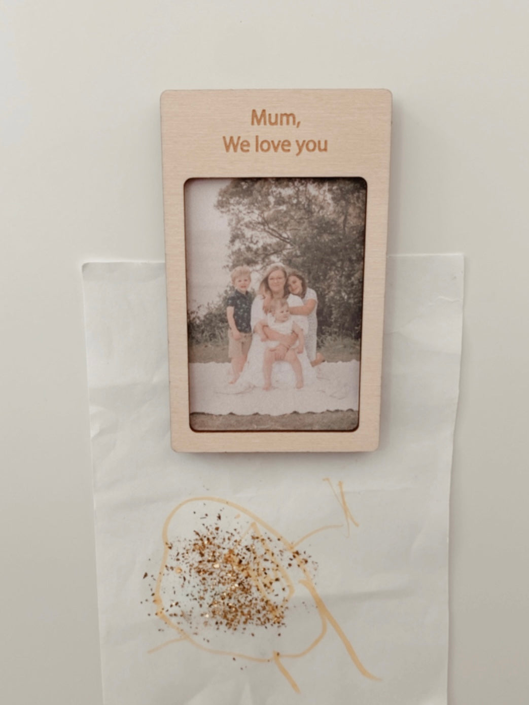 Mum we love you photo fridge magnet