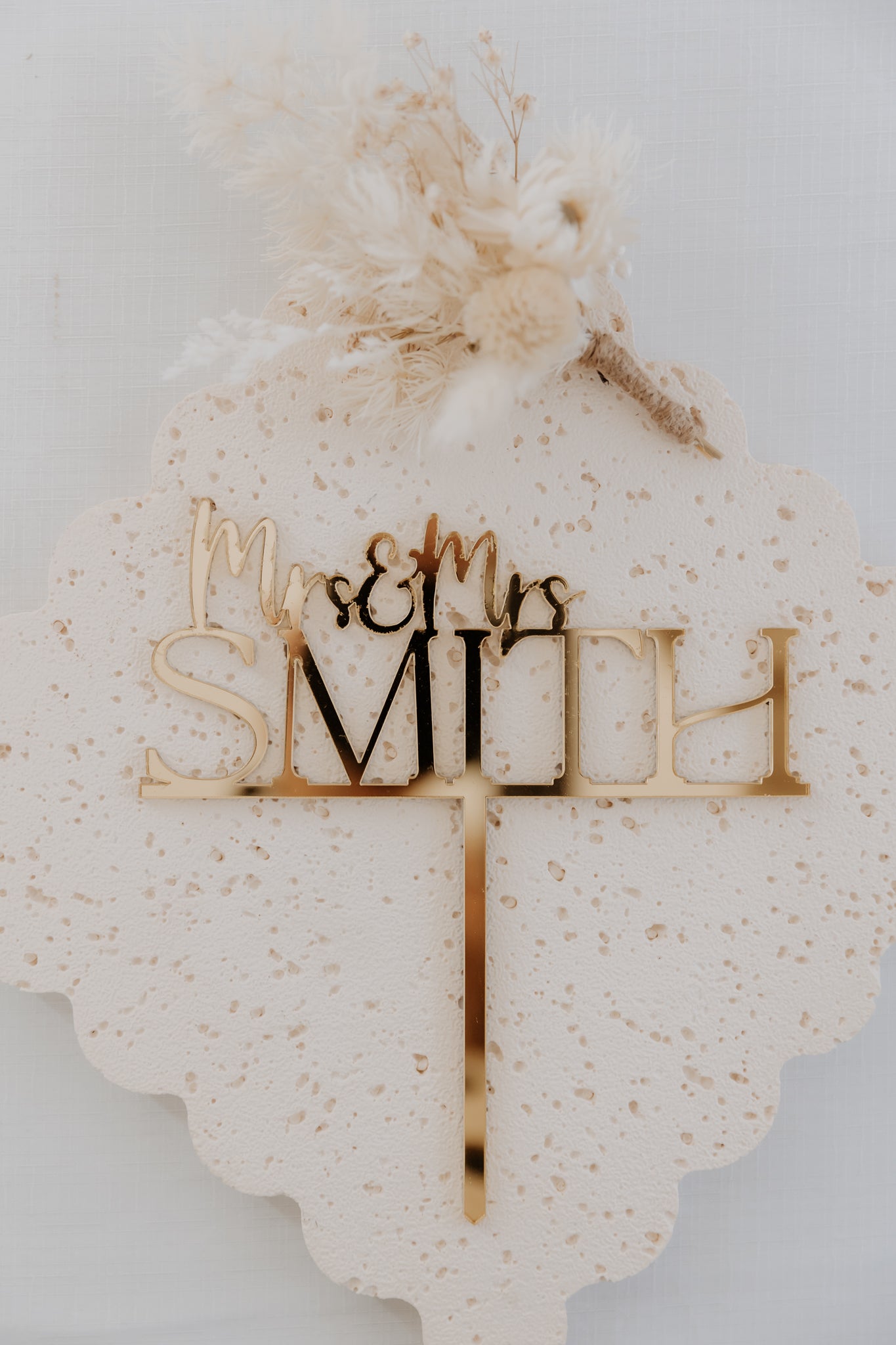 Mrs & Mrs personalised surname wedding cake topper