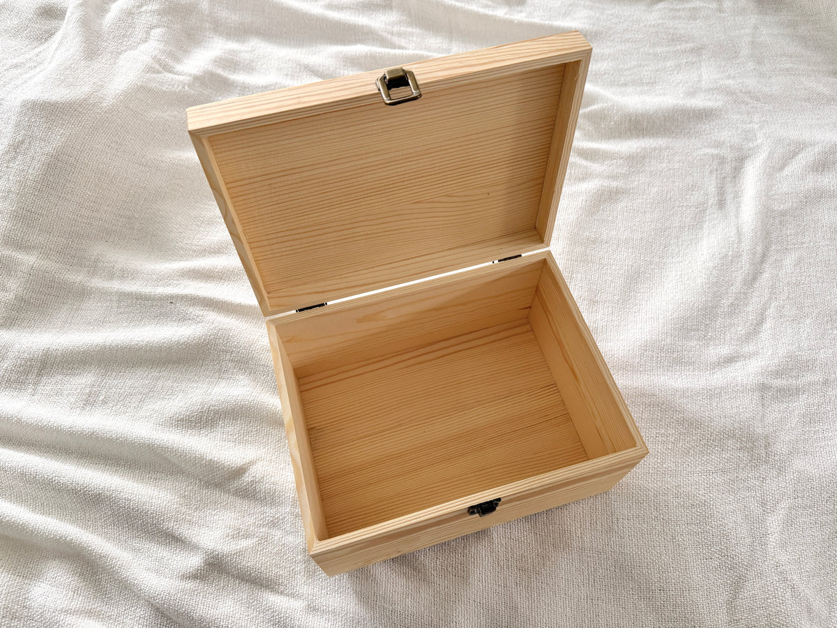 RTS Christmas Eve Wooden Box - SMALL Hinged Lid