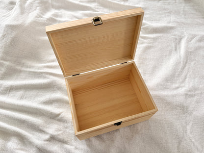 RTS Christmas Eve Wooden Box - SMALL Hinged Lid