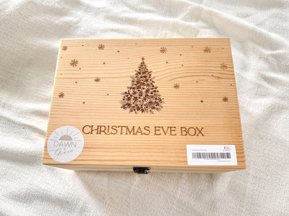 RTS Christmas Eve Wooden Box - SMALL Hinged Lid