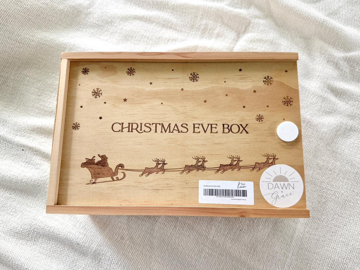 RTS Christmas Eve Wooden Box - SMALL Slide Lid