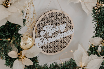 Rattan Christmas Hanging Sign