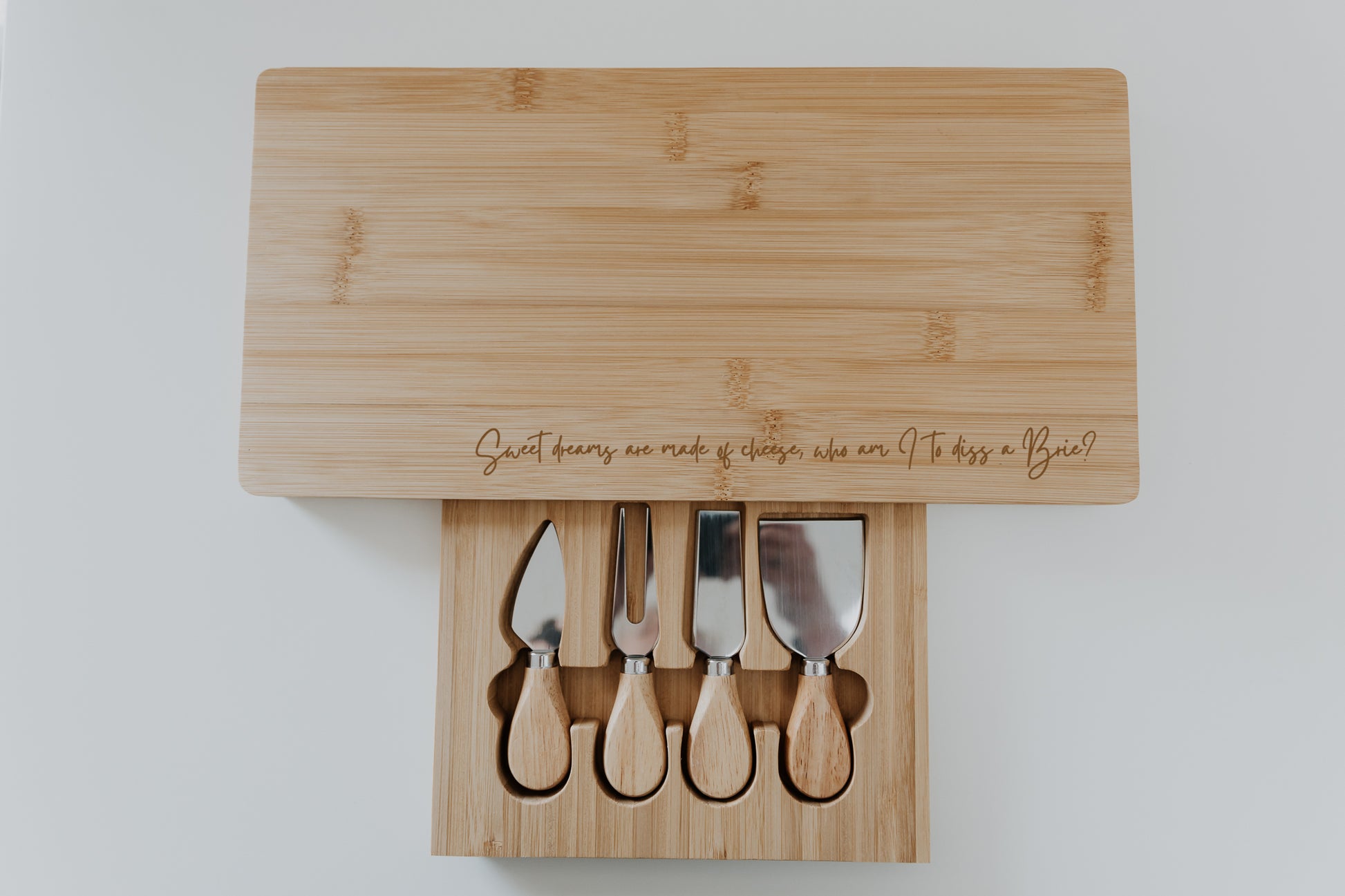 custom engraved cheesy puns cheese boards sweet dreams are made of cheese