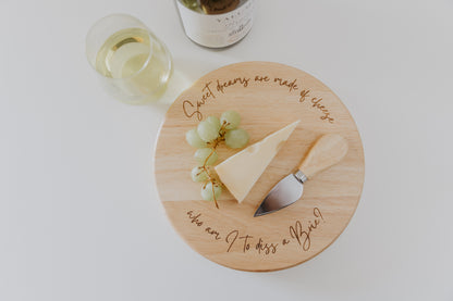 Personalised Engraved Round Cheese Board - Multiple design options