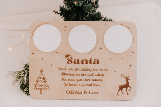 Santa Board personalised christmas eve plate for santa