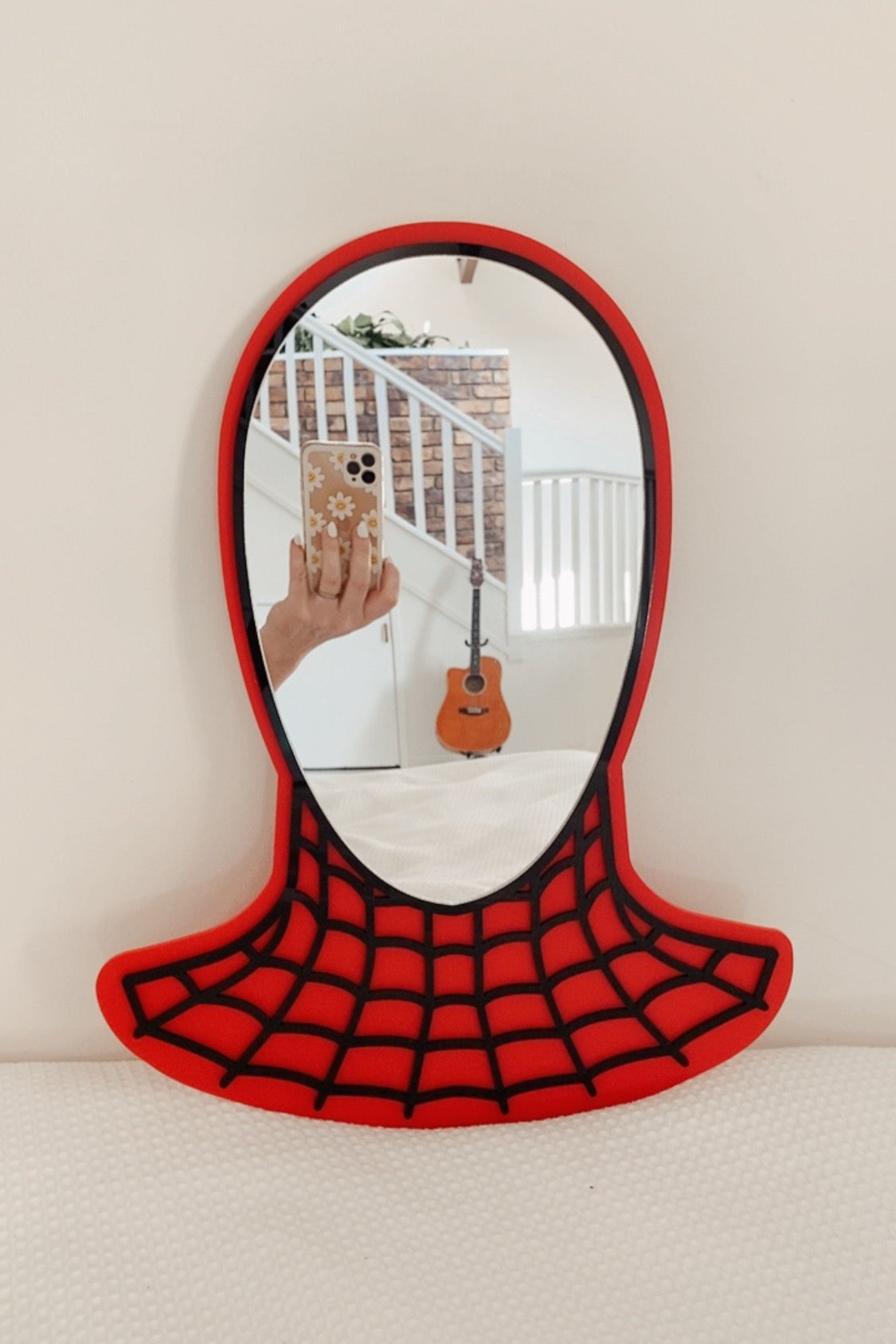 Spiderman style Kids bedroom mirror, mirror for boys room, superhero mirror, Acrylic mirror no glass shatterproof