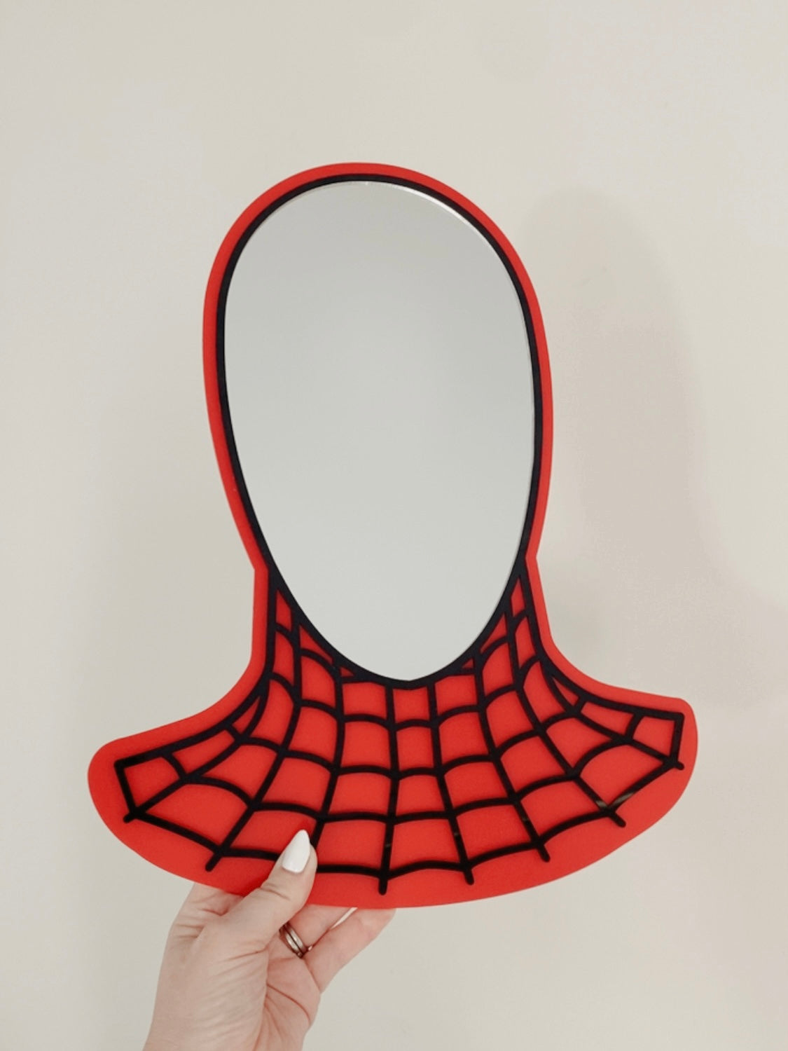 Spiderman style Kids bedroom mirror, mirror for boys room, superhero mirror, Acrylic mirror no glass shatterproof