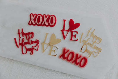 Valentine's Day Cake Charm - "XOXO"