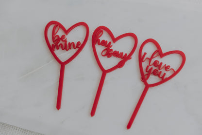 Valentine's Day Mini Cake Topper - "be mine"