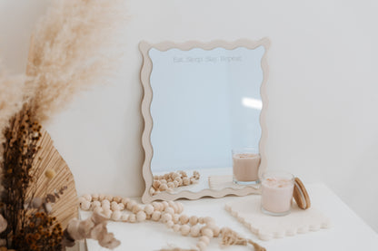 Bedroom mirro Wavy Edge Acrylic mirror with affirmation