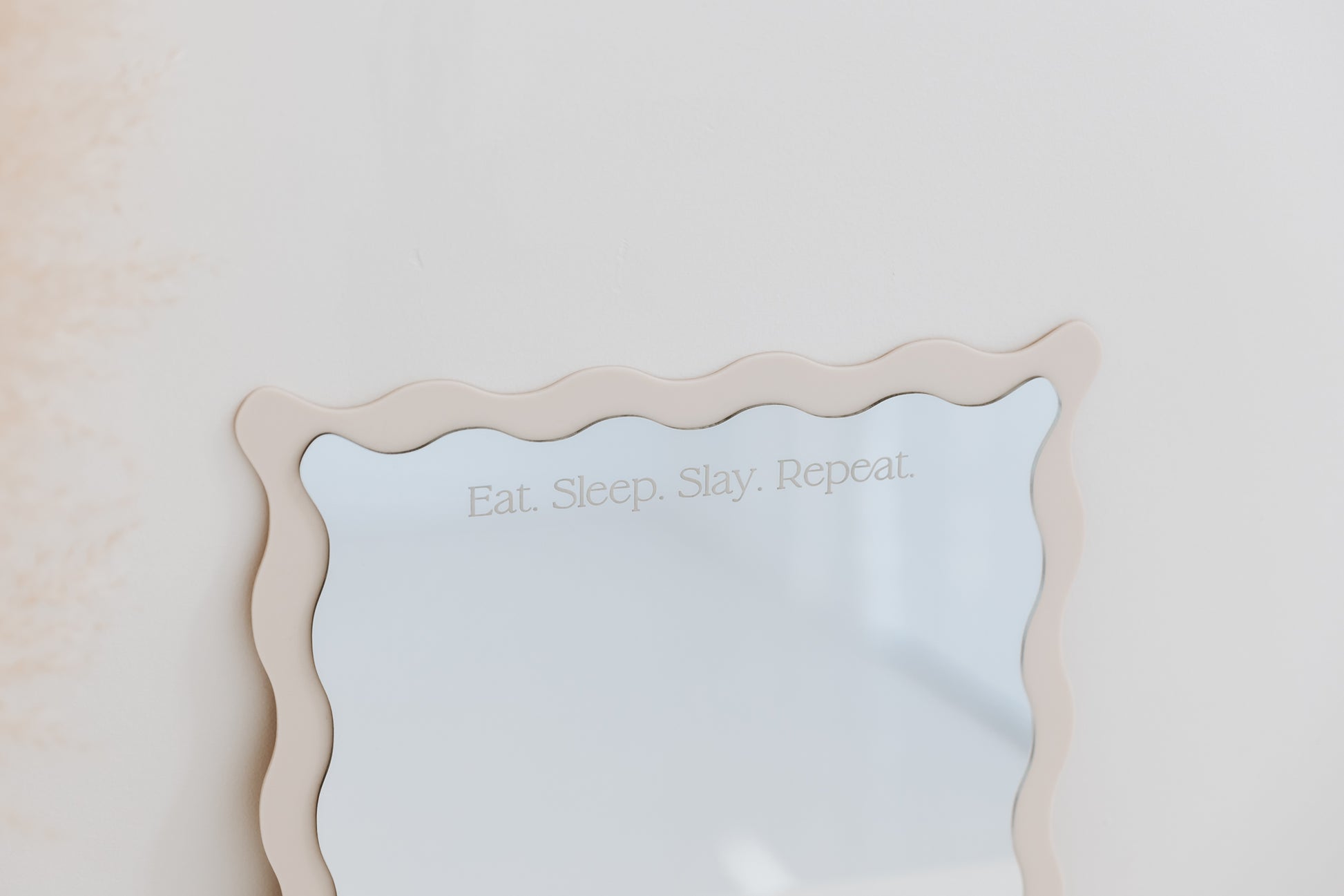 Wavy Edge Acrylic mirror with affirmation