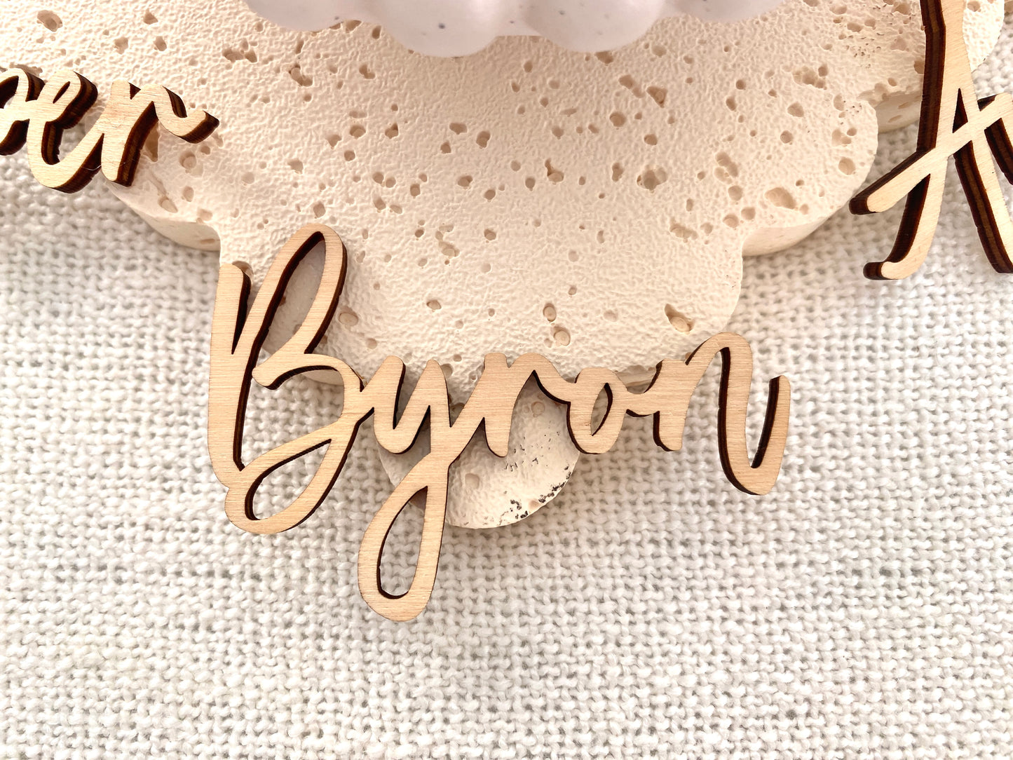 Wooden laser cut name place cards wedding table placement