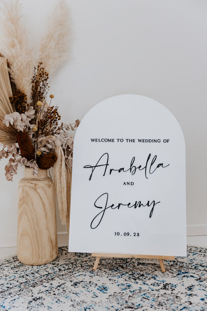 Wedding Welcome Sign White and black acrylic