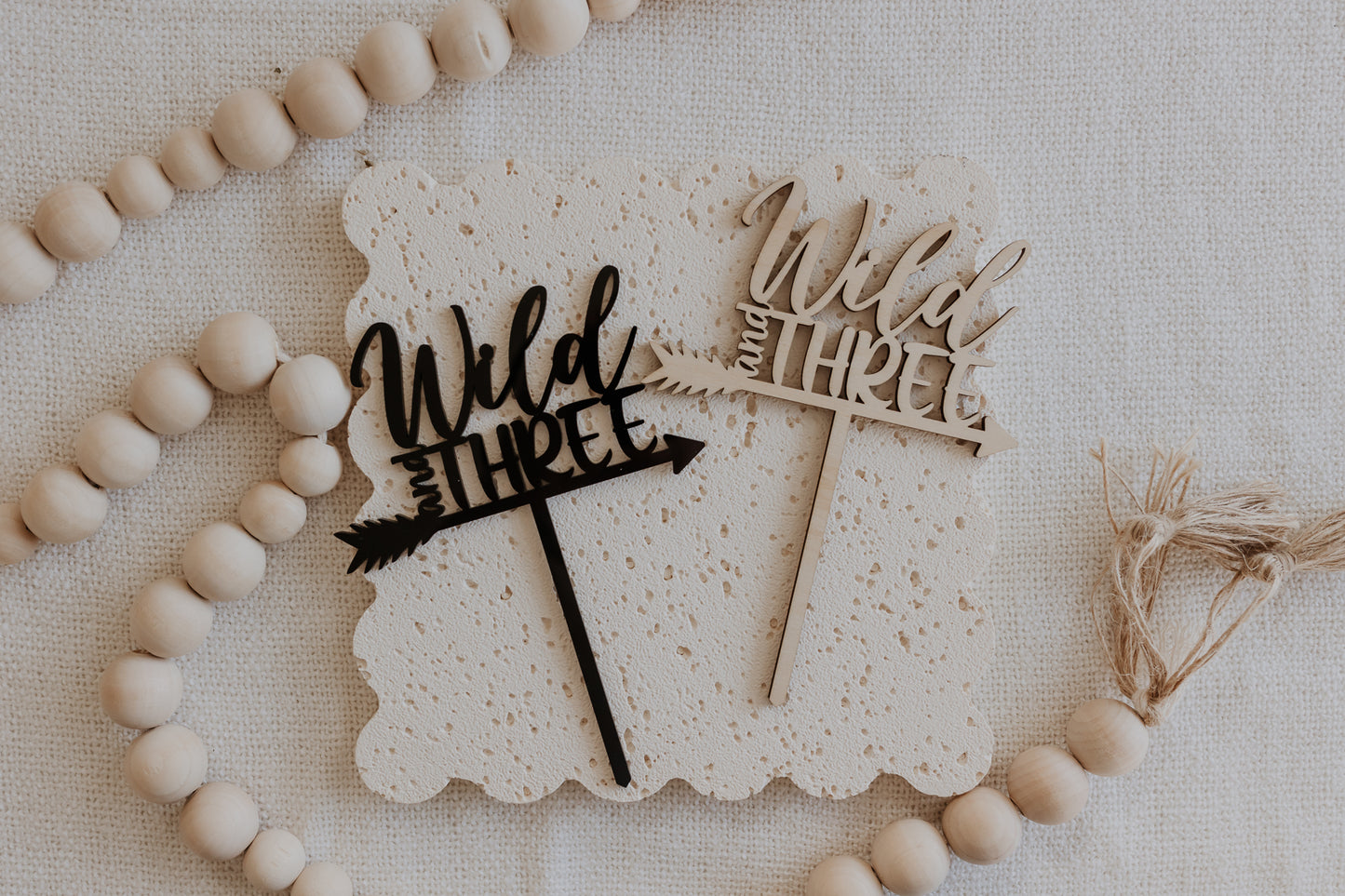 Wild and Three third birthday cake topper